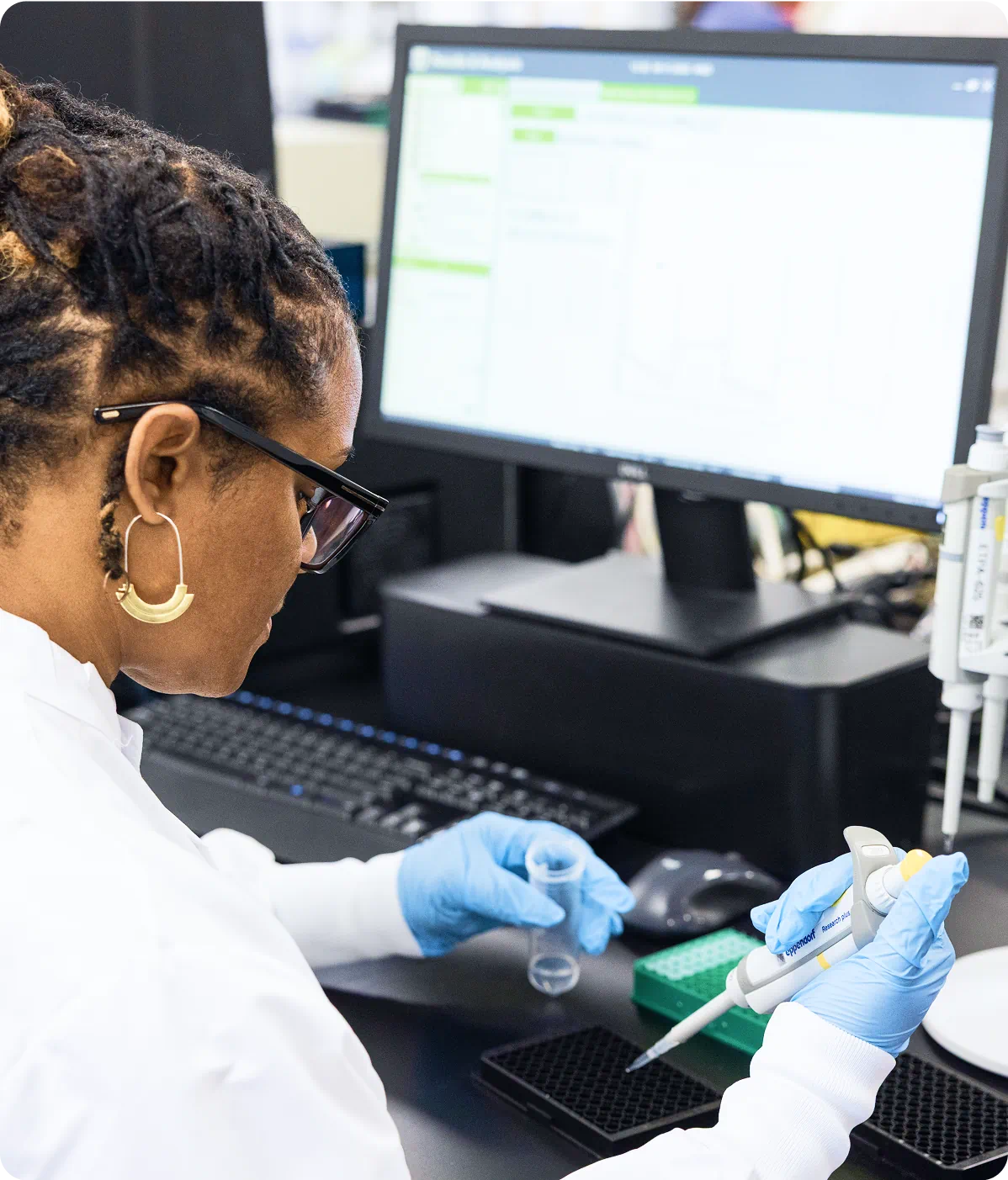scientist doing work at a desk